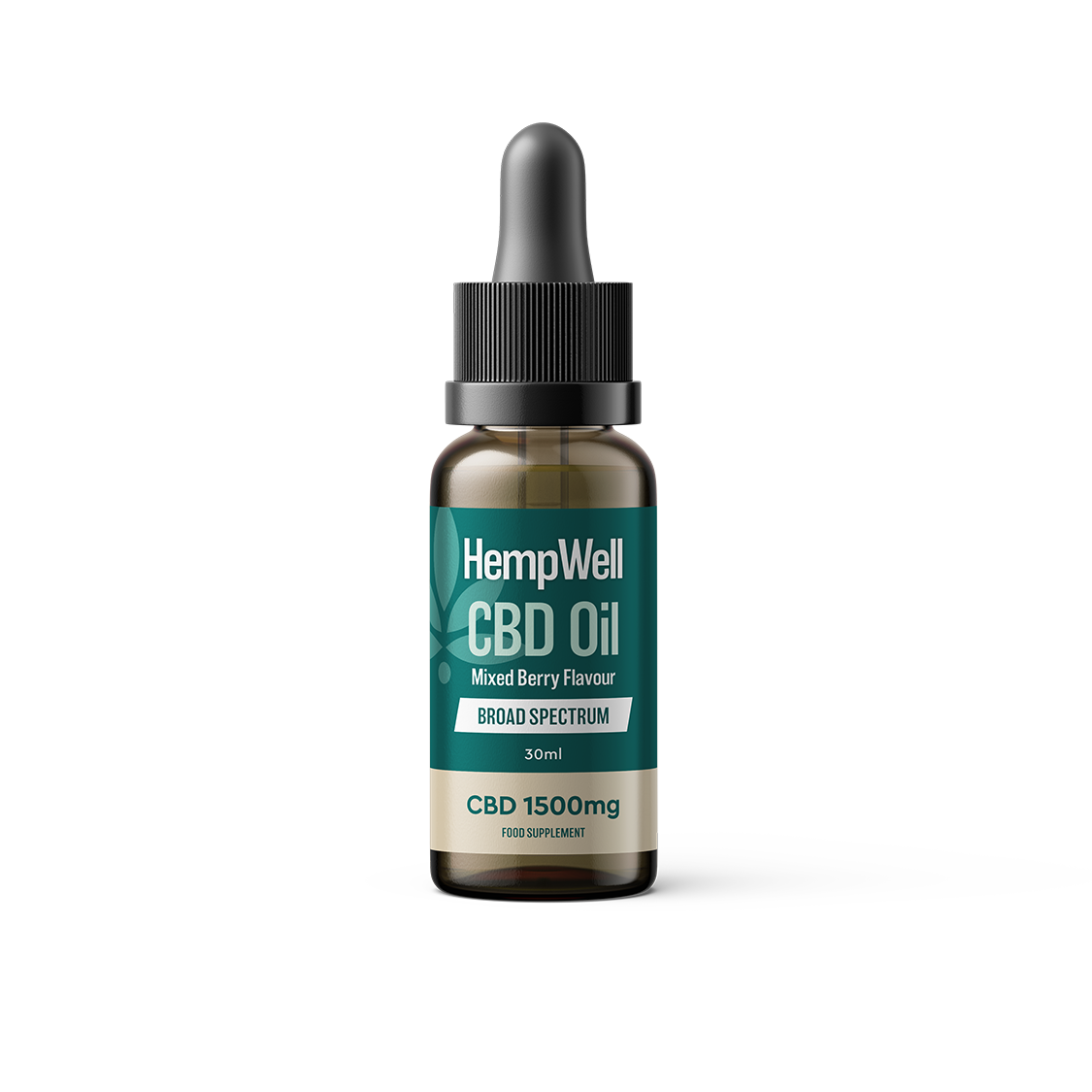 HempWell | CBD Oil Broad Spectrum | THC-Free | 1500mg | 30ml (Mixed Berry Flavour)