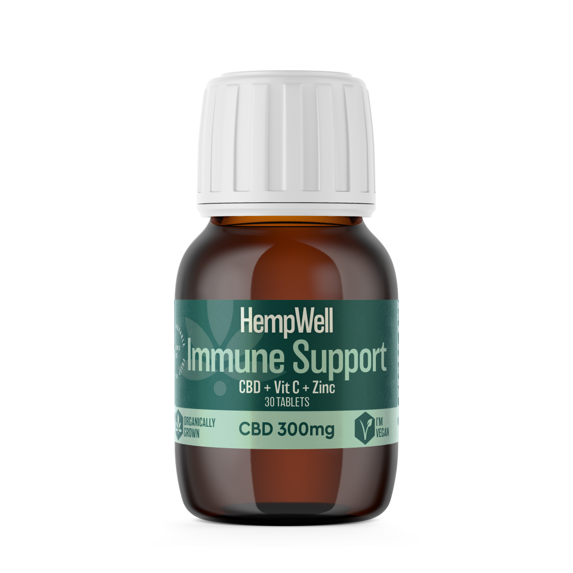 HW_CBDFS_Tablets_300mg_Immune-1.png HempWell | CBD Tablets - Immune Support (Vitamin C + Zinc) | THC-Free | 300mg | 30 Tablets